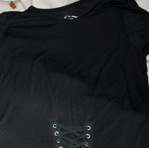 Black shirt with front lace up